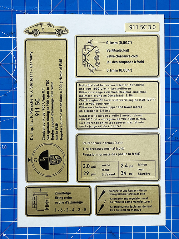 Autocollants Sticker Porsche 911 - Type G - 911 3,0