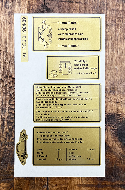 Autocollants Sticker Porsche 911 - Type G - 911 3,2