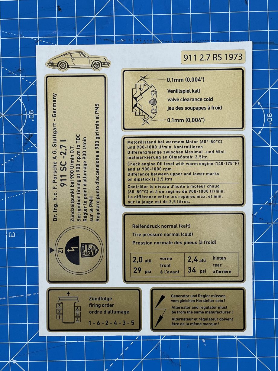 IMG_81sticker Porsche Porsche 911 - Type G traverse AR 911 SC 2,7 RS