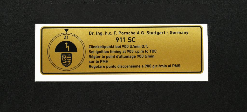 Stickers Porsche 911 - 3,0 SC - Ignition point